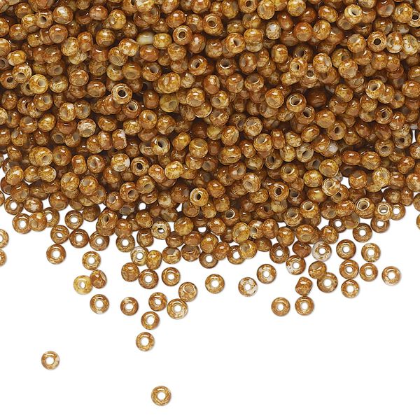 Seed bead, Preciosa Ornela Czech glass, pkg/50g, #11 rocaille, opaque cream travertine chalkwhite, (66209). image number 0