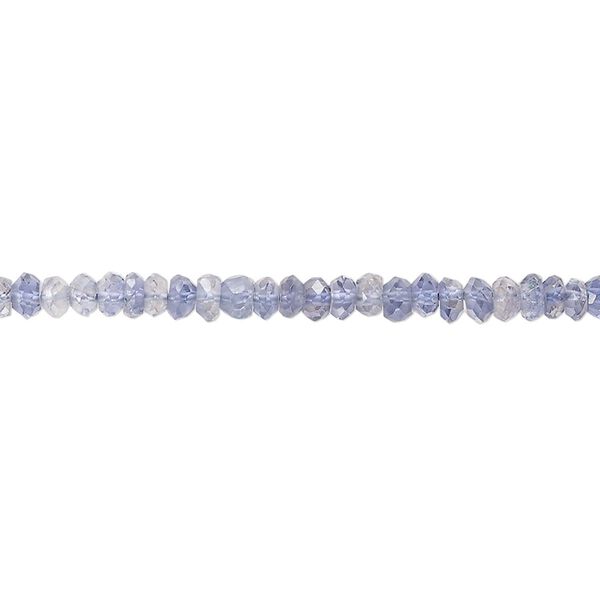 Iolite 1pkg1, hand-cut faceted rondelle / saucer bead natural 13 inch 3x1mm/3x1mm image number 0