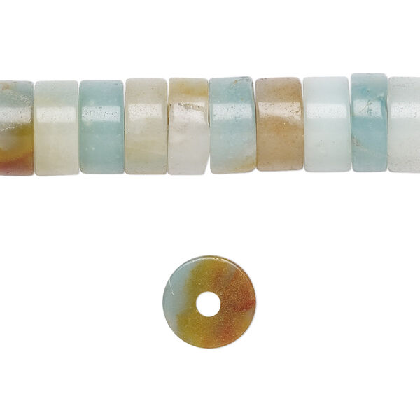 Amazonite 1pkg10, heishi bead natural 10x5mm image number 0