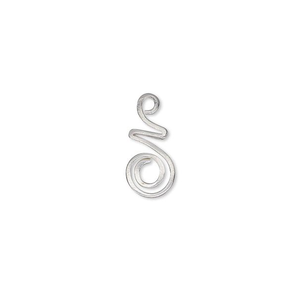 Drop, Hill Tribes, silver-plated brass, 16x7mm spiral. Sold individually. image number 0