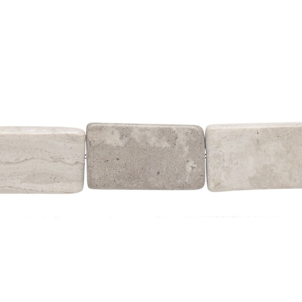 Grey marble / cream marble 1pkg1, matte flat rectangle bead natural C grade, 15 inch 16x10mm-18x11mm image number 0