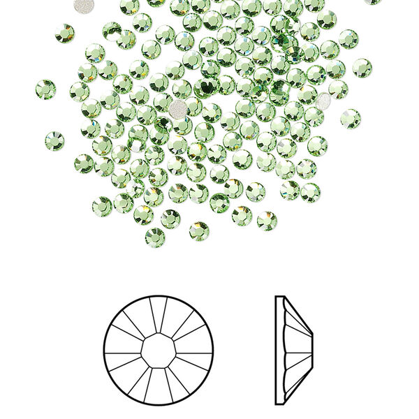 Flat back 1440pk peridot foil back, Swarovski® 2.1-2.3mm rose round SS7 2058 image number 0