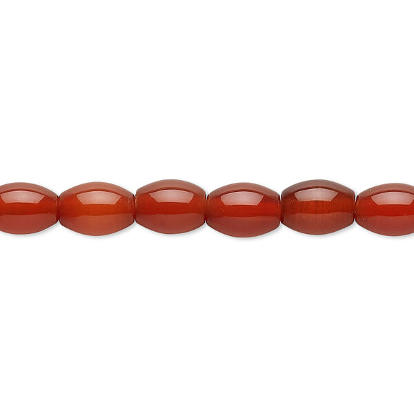 Carnelian 1pkg1, oval bead 15.5-16 inch 8x6mm image number 0