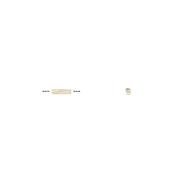 Bead, gold-finished brass, 5x1mm liquid twisted tube. Sold per pkg of 10. image number 0