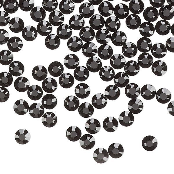 Flat back, Dance With Me™ crystal rhinestone, jet, foil back, 3.8-4mm rose, SS16. Sold per pkg of 144 (1 gross). image number 0