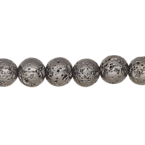 Lava rock 1pkg1, electrocoated round bead 15.5-16 inch 7-8mm image number 0