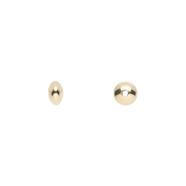 Bead, 14Kt gold-filled, 6x3mm smooth saucer. Sold per pkg of 10. image number 0
