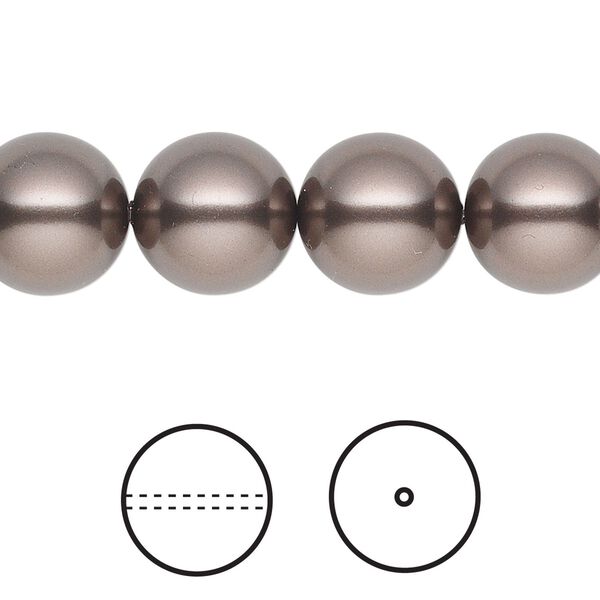 Pearl 100pk brown, Swarovski® 12mm round 5810 image number 0