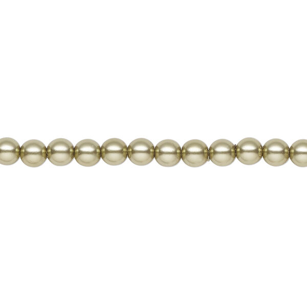 Pearl 50pk light green, Preciosa Czech crystal 4mm round image number 0