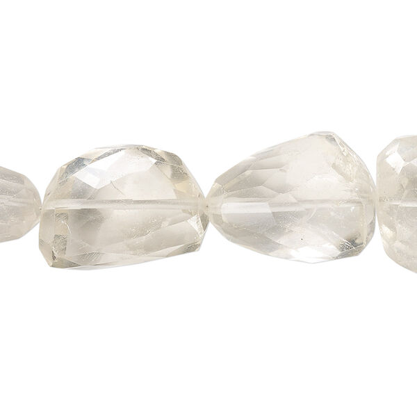Citrine 1pkg1, hand-faceted nugget bead 6 inch large image number 0