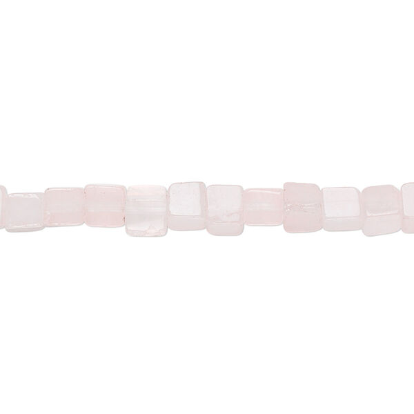 Bead, rose quartz (natural), 4x4mm cube, B grade, Mohs hardness 7. Sold per 15-1/2" to 16" strand. image number 0