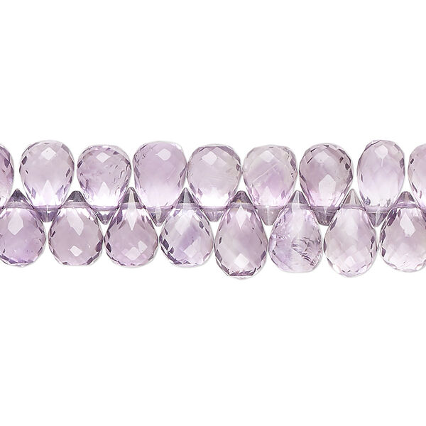 Amethyst 1pkg1, hand-cut top-drilled micro-faceted teardrop bead natural 8 inch 7x5mm-10x6mm image number 0