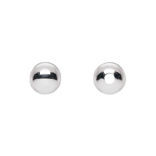 Bead, sterling silver, 9mm seamless round. Sold per pkg of 2. image number 0