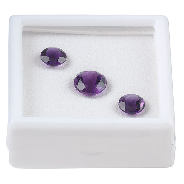 Amethyst 1pkg3, hand-cut faceted round gem natural 8mm / 10mm image number 0
