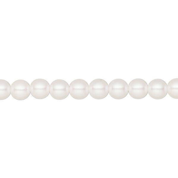 Pearl 500pk pearlescent white, Preciosa Czech crystal 5mm round image number 0