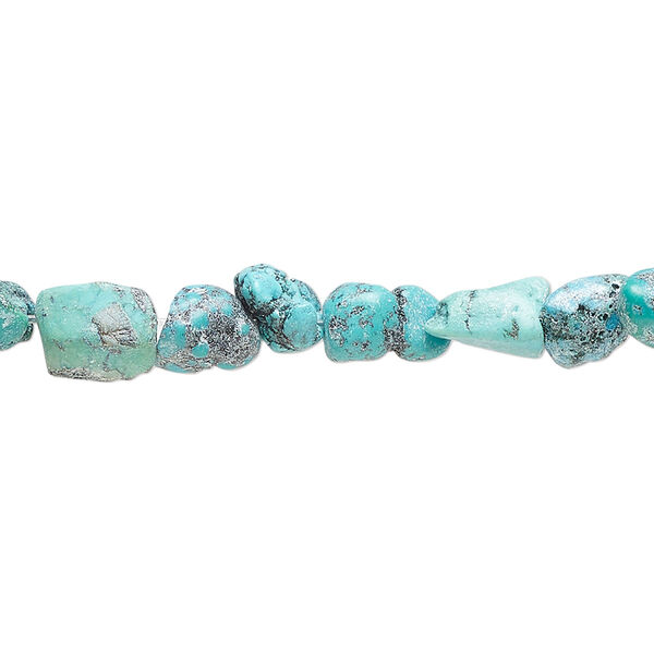 Turquoise 1pkg1, nugget bead 15 inch mini image number 0