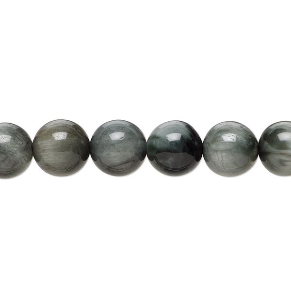 Cat's eye quartz 1pkg1, round bead natural 15.5-16 inch 8mm image number 0