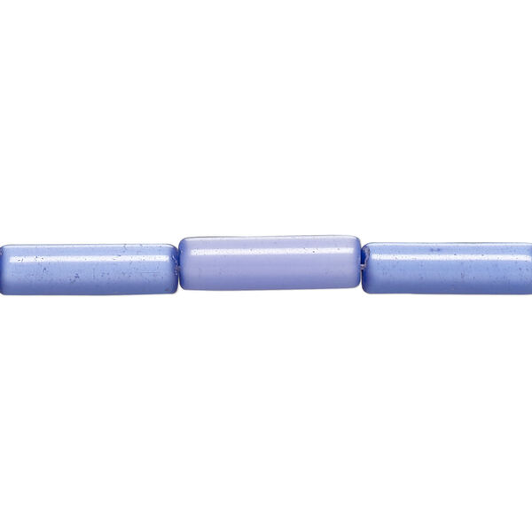Bead, cat's eye glass (fiber optic glass), dark blue, 15x4mm-19x6mm round tube. Sold per 15-inch strand, approximately 25 beads. image number 0