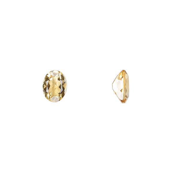 Citrine 1pkg1, hand-cut faceted oval gem 8x6mm image number 0