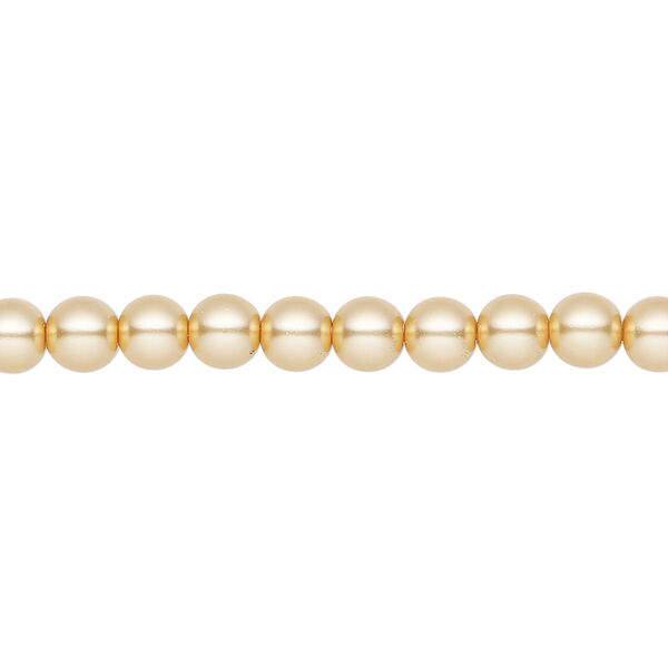 Pearl 500pk gold, Preciosa Czech crystal 5mm round image number 0