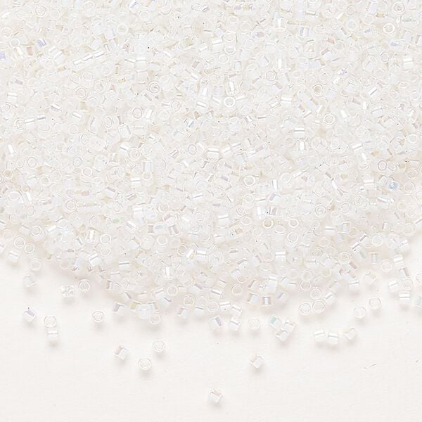 Seed bead, Delica®, glass, pkg/50g, #15 round, translucent rainbow opal (DBS-0222). image number 0