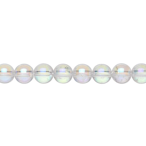 Quartz crystal 1pkg1, AB round bead 15.5-16 inch 6mm image number 0