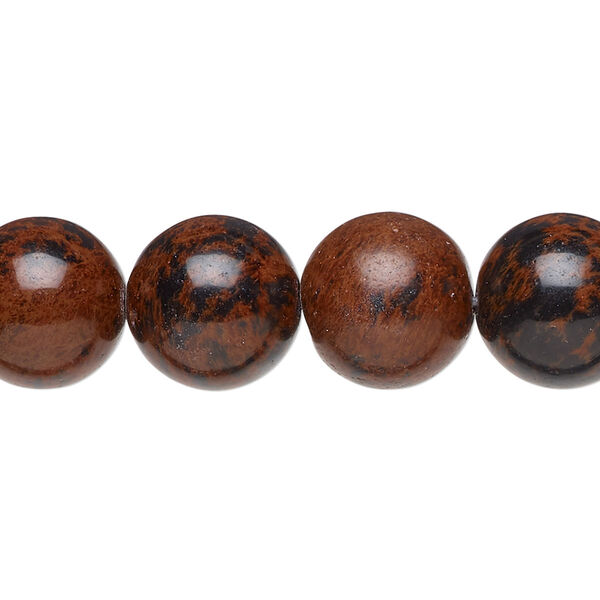 Mahogany obsidian 1pkg1, round bead natural B grade, 15.5-16 inch 12mm image number 0