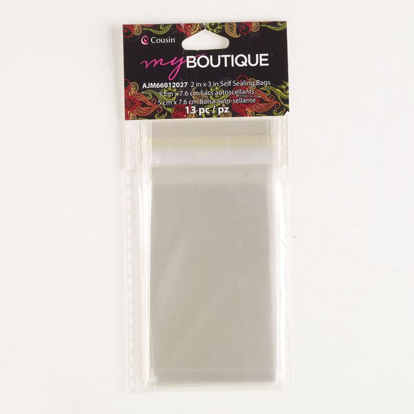 Bag, plastic, clear, 3x2-inch self-sealing rectangle. Sold per pkg of 13. image number 0