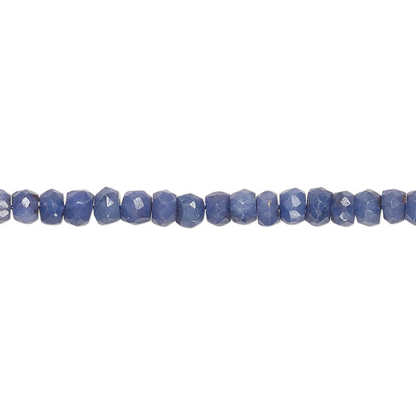 Denim blue sapphire 1pkg1, hand-cut faceted rondelle bead 14 inch 4x2mm-4x3mm image number 0