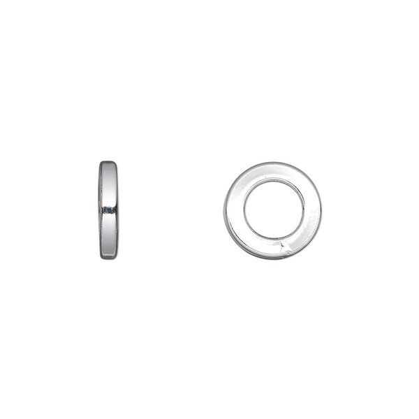 Jump ring, sterling silver, 10mm soldered round square wire, 6mm inside diameter, 12 gauge. Sold per pkg of 2. image number 0