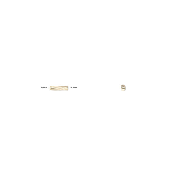 Bead, gold-finished brass, 5x1mm liquid twisted tube. Sold per pkg of 10. image number 0