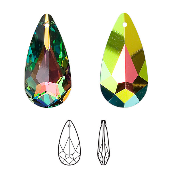 Drop 1pk crystal vitrail medium, Crystal Passions® 24x12mm pendant teardrop 6100 image number 0