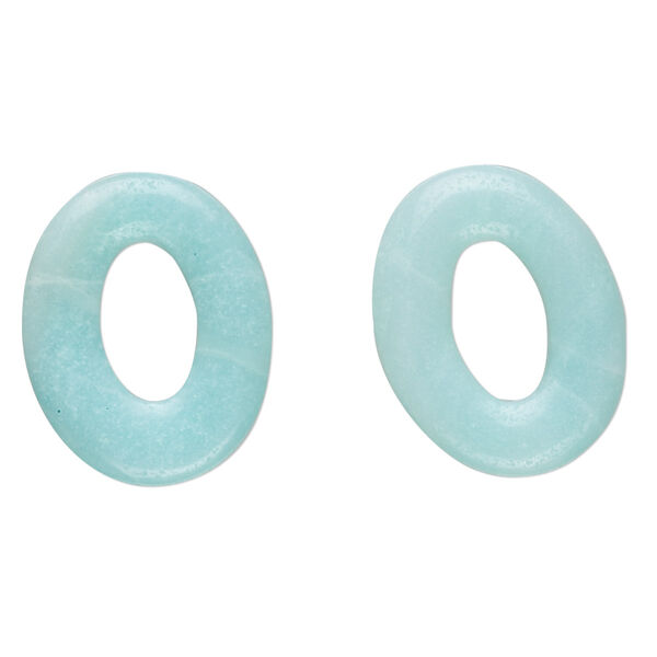 Amazonite 1pkg2, oval donut focal natural 20x16mm image number 0