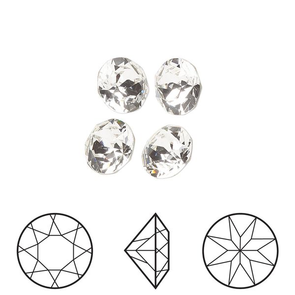Chaton 4pk crystal foil back, Crystal Passions® 8.412-8.672mm round SS40 1088 image number 0
