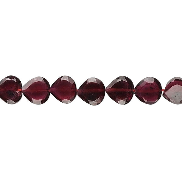 Garnet 1pkg1, hand-cut faceted flat teardrop bead 15.5-16 inch 6mm image number 0