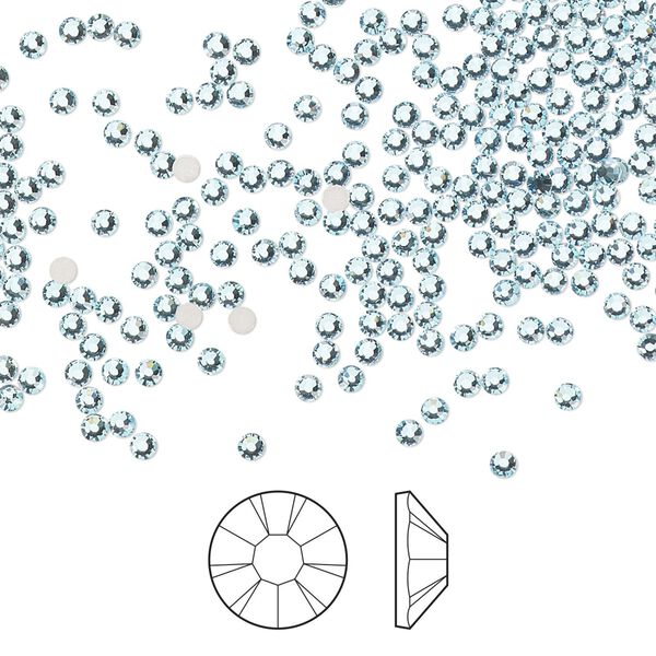 Flat back 1440pk aquamarine foil back, Preciosa MAXIMA Czech crystal rhinestone 1.7-1.9mm chaton rose round SS5 image number 0