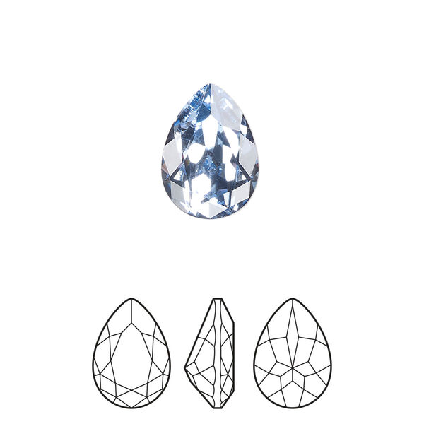 Fancy stone 1pkg144 light sapphire foil back, Preciosa MAXIMA Czech crystal rhinestone 14x10mm pear image number 0