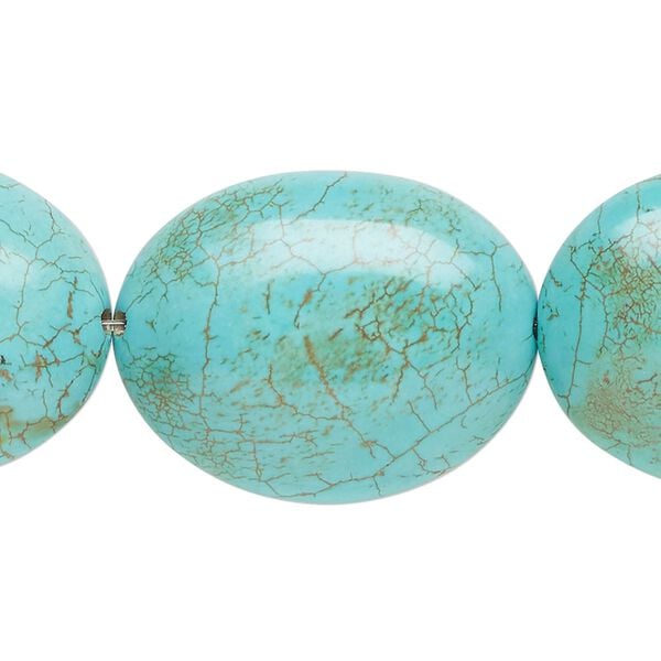 Magnesite 1pkg1, flat oval bead 15.5-16 inch 25x20mm-30x25mm image number 0