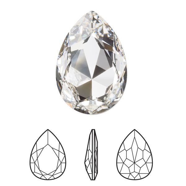 Fancy stone 1pk crystal foil back, Crystal Passions® 30x20mm pear 4327 image number 0