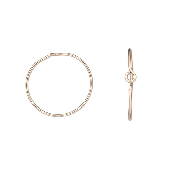 Hoop, 14Kt gold-filled, 15mm round. Sold per pkg of 5 pairs. image number 0