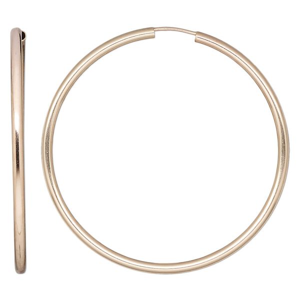 Earring hoop 1pkg2 14Kt rose gold-filled, 50mm / 2mm width / endless loop, 1 pair image number 0