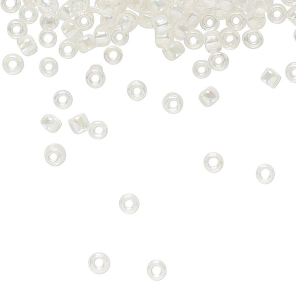 Seed bead, TOHO BEADS®, glass, pkg/250g, #8 round, translucent rainbow crystal clear (TR-08-161). image number 0