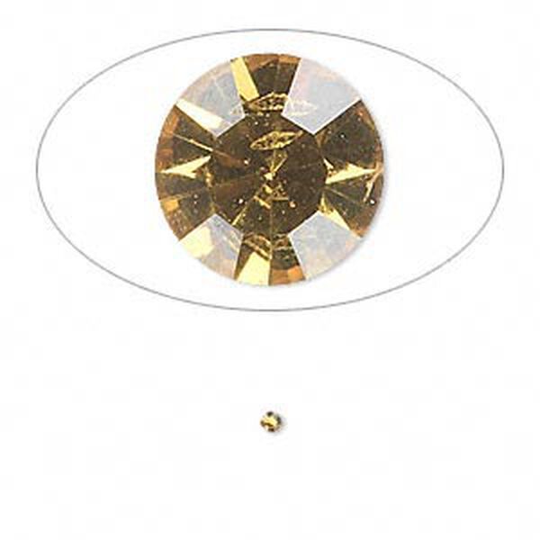 Chaton, glass rhinestone, light topaz, foil back, 1.6-1.7mm faceted round, PP10. Sold per pkg of 72. image number 0