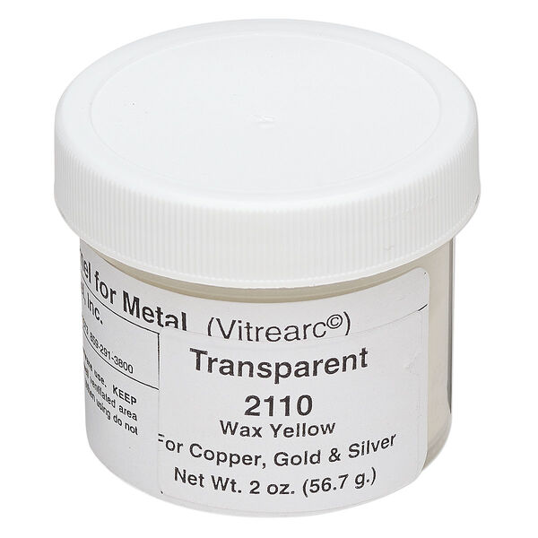 Enamel, Vitrearc©, pkg/2-ounce jar, transparent wax yellow, (2110). image number 0