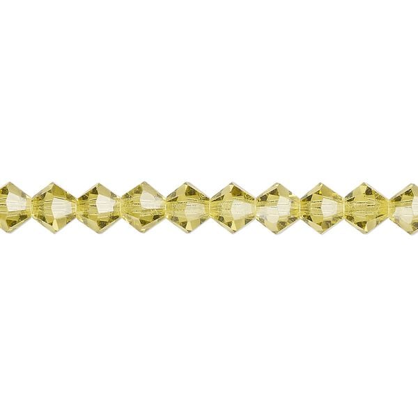 Bead 144pk acid yellow, Preciosa Czech crystal 5mm bicone image number 0