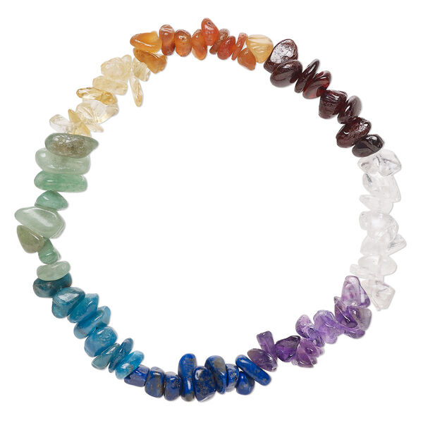 Multi-gemstone 1pkg1, stretch bracelet 8 inch 8mm wide image number 0