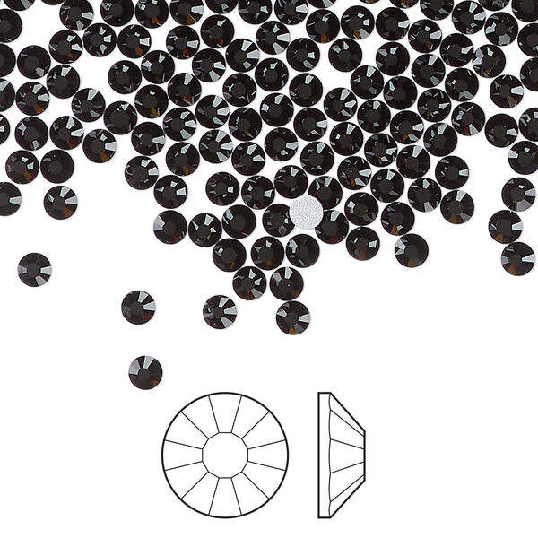 Flat back 1440pk jet foil back, Preciosa Viva 12® Czech crystal rhinestone 2.7-2.9mm chaton rose round SS10 image number 0
