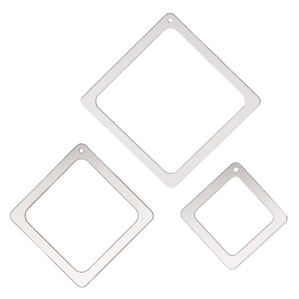 Focal, stainless steel, 32mm / 43.5mm / 55mm open diamond. Sold per 3-piece set. image number 0