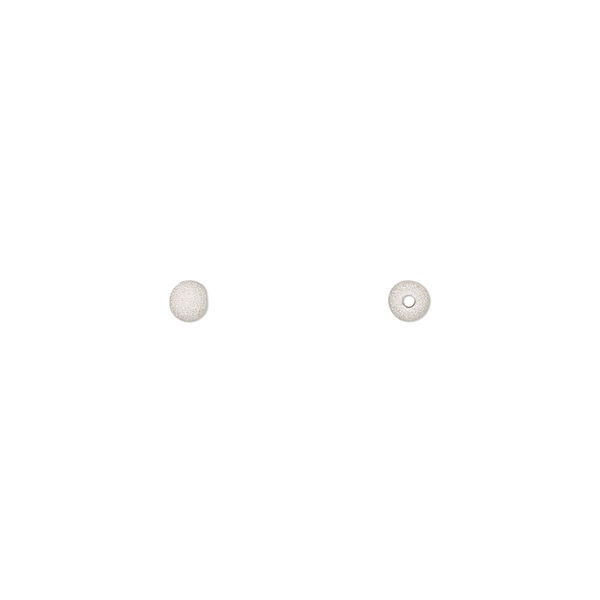 Bead, sterling silver, 3mm stardust round. Sold per pkg of 4. image number 0