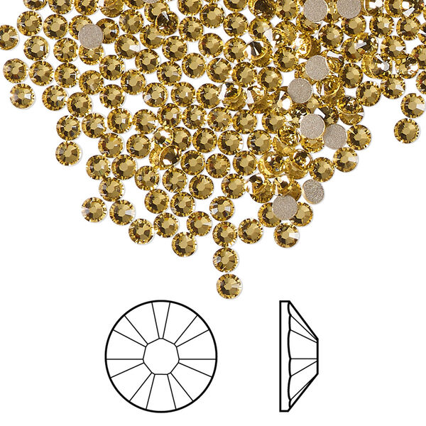 Flat back 1440pk dark jonquil foil back, Swarovski® 2.5-2.7mm round SS9 2058 image number 0